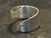 Spiralring Fisch Silber glatt + rauh