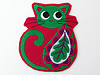 Aufnäher Katze Paisley roter Filz