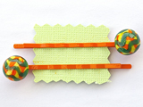 Haarklemmen Glas grün-orange-gelb