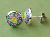 Ohrstecker Cabochon Blumenbouquet