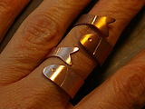 Spiralring Fisch Kupfer glatt + rauh