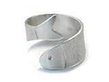 Spiralring Fisch Silber glatt + rauh