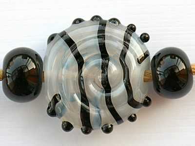 Glasperlenset Spirale weiß-schwarz